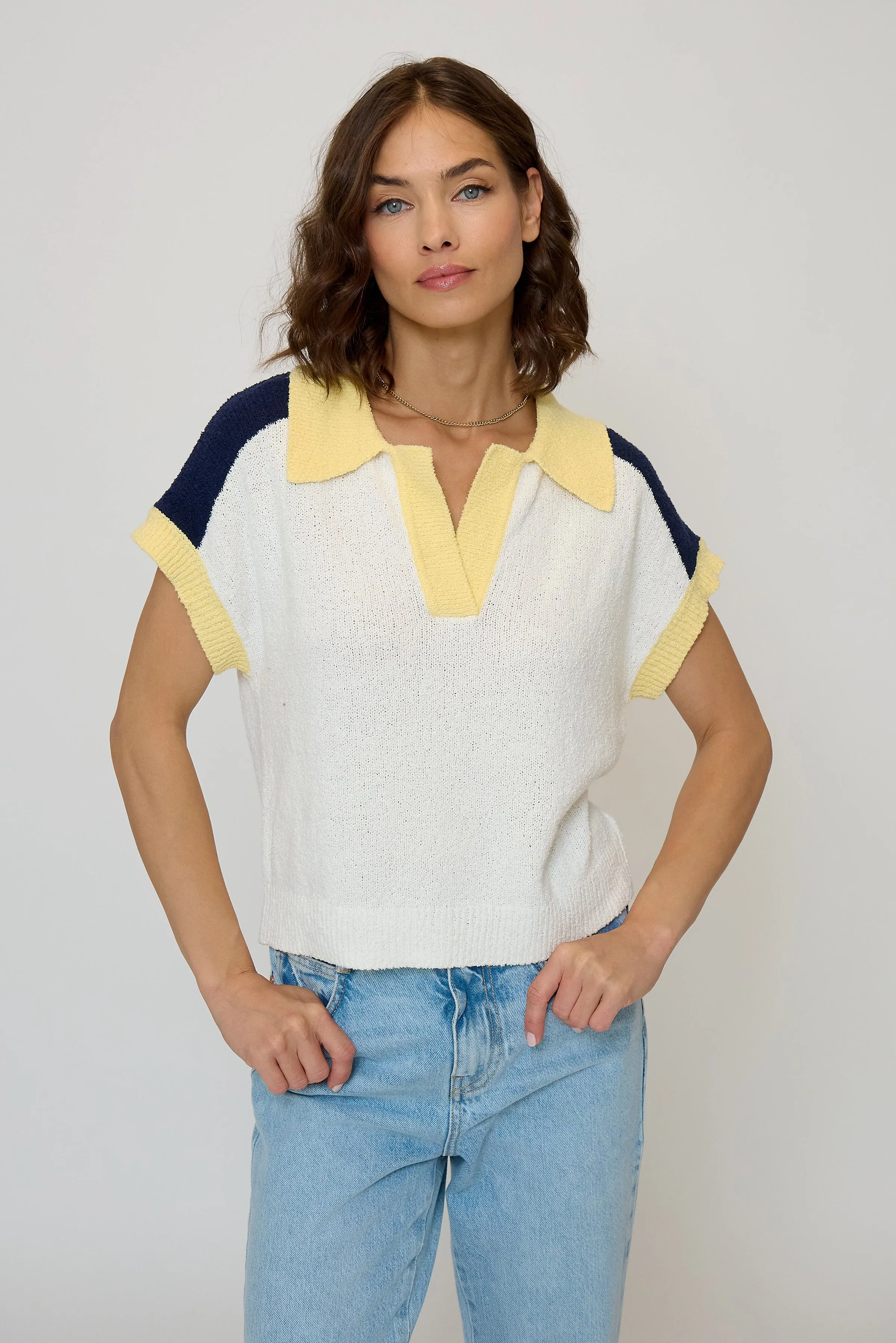 Daphne Raglan Sleeve Polo sold by Central Park West