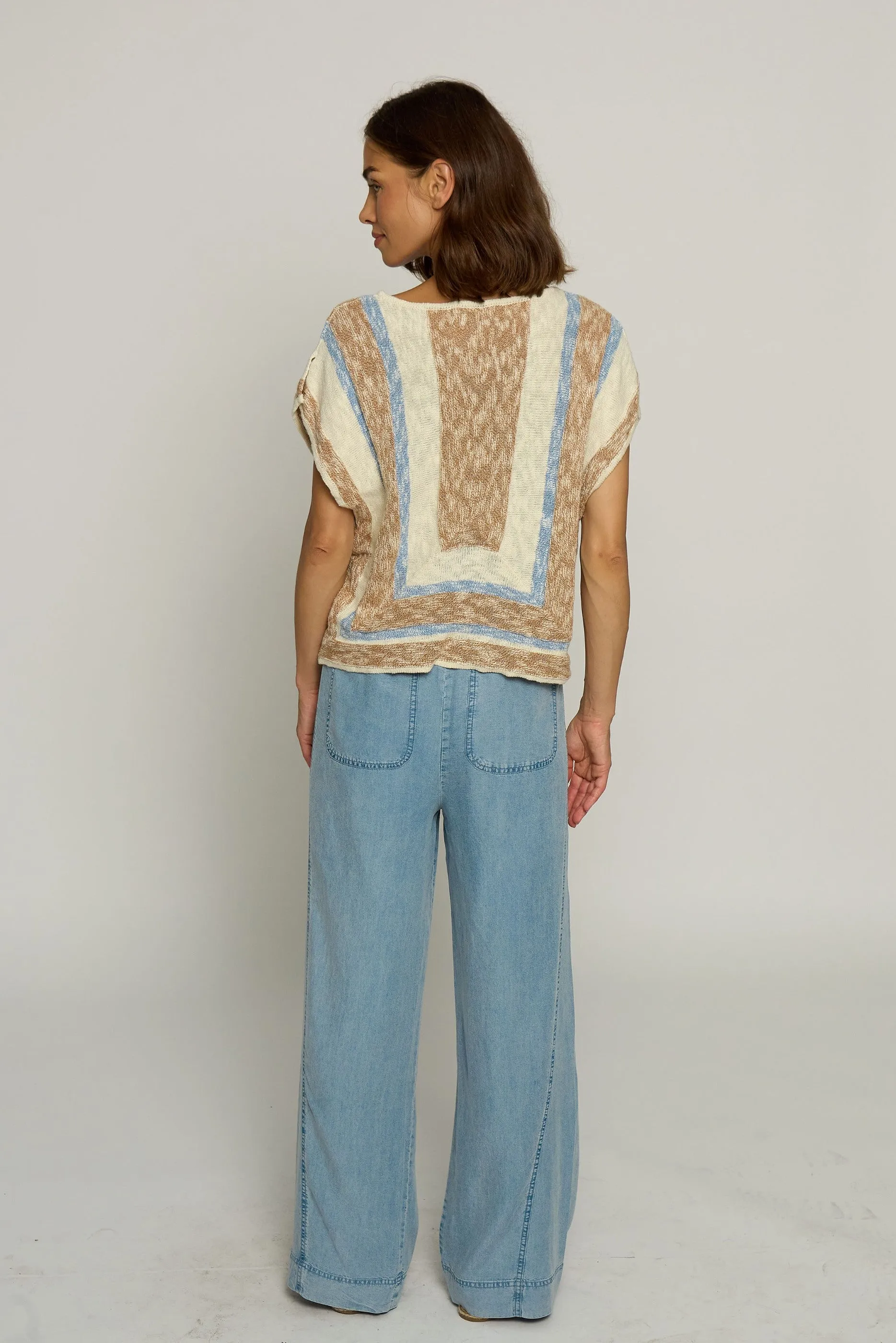 Mitred Stripe Square Top sold by Central Park West product image thumbnail 3