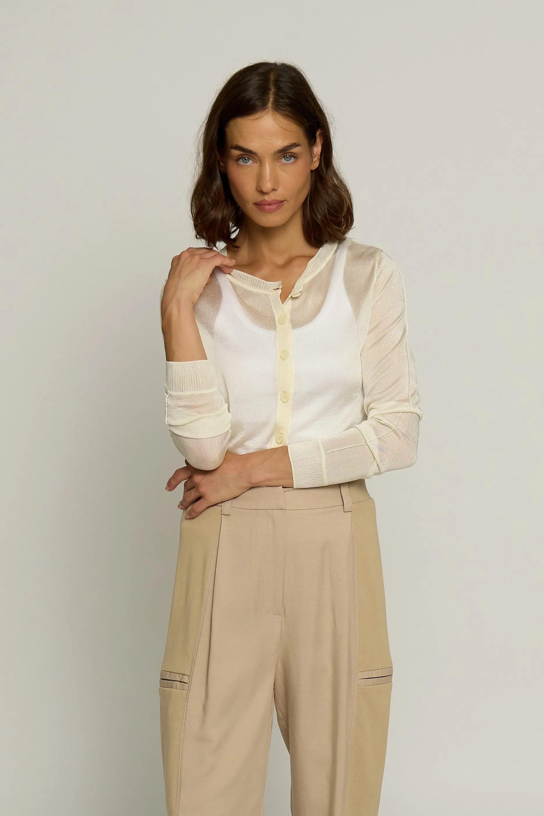 Sheer Cropped Cardigan sold by Central Park West product image thumbnail 2