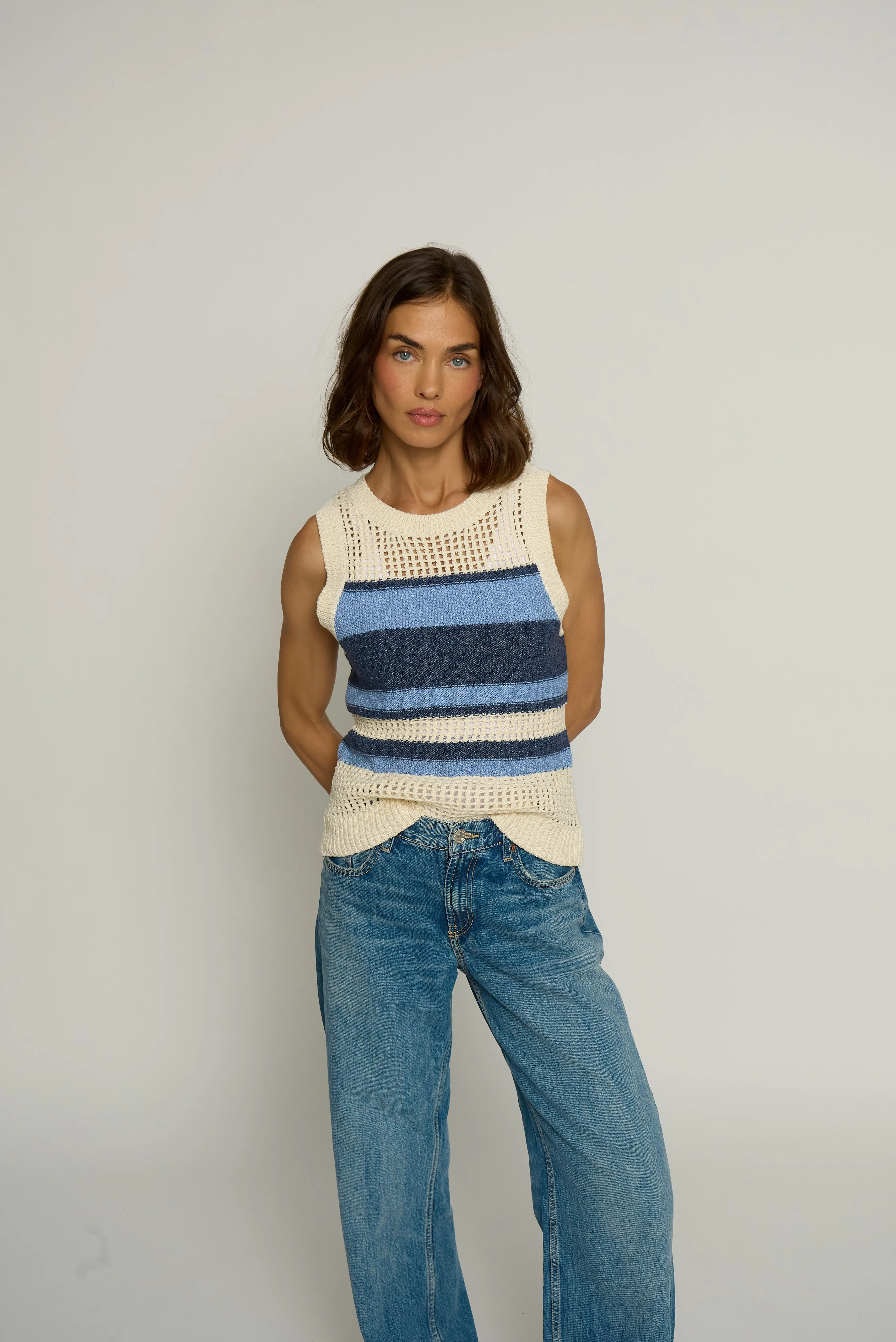 Textured Stripe Tank sold by Central Park West product image thumbnail 4