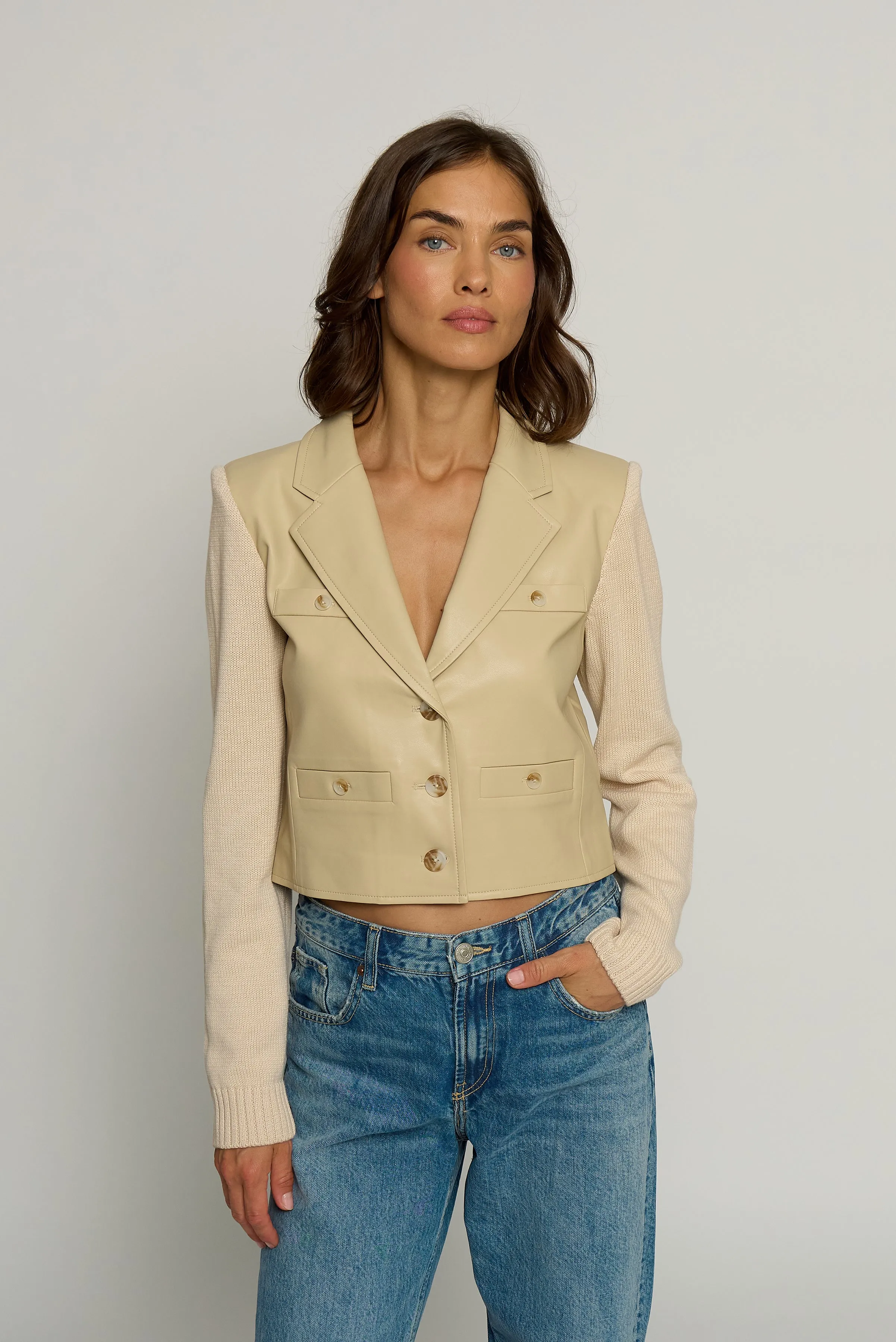 Vegan X Sweater Bomber sold by Central Park West