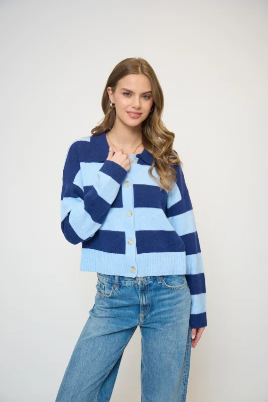 Wyatt Striped Rugby Sweater sold by Central Park West