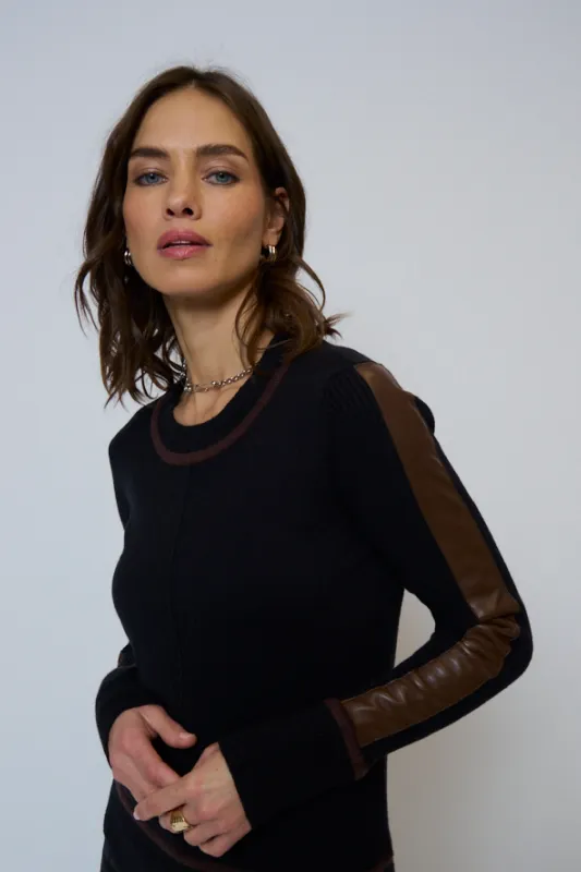 Atlas Vegan Leather Accent Crew sold by Central Park West