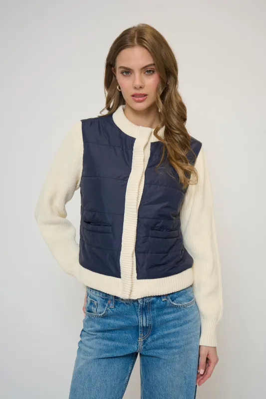 Nylon Quilted Jacket W Sweater Slvs sold by Central Park West