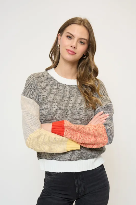 Maisie Bright Melanged Colorblocked Crew sold by Central Park West