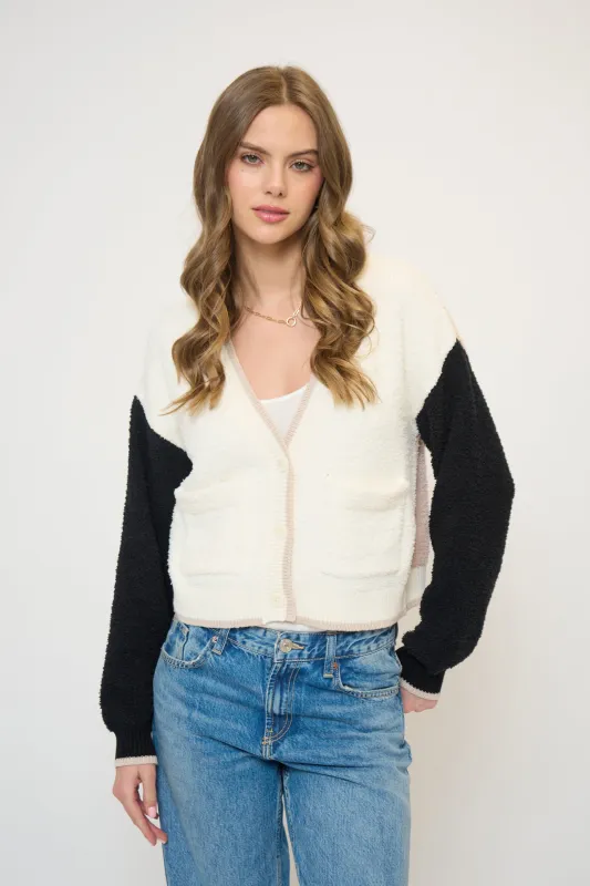 Colin Cropped Terry Cardigan sold by Central Park West