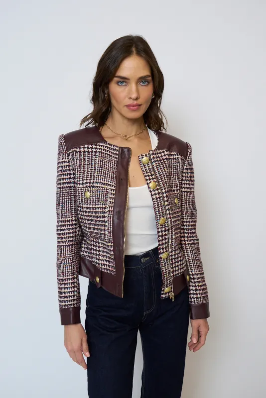 Billie Houndstooth Combo Jacket sold by Central Park West