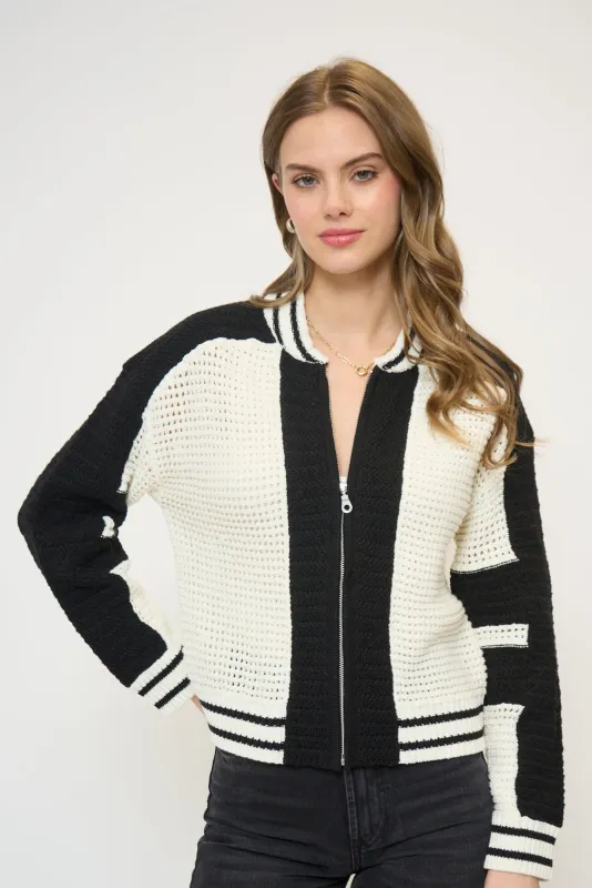 Wren Crochet Bomber made by Central Park West