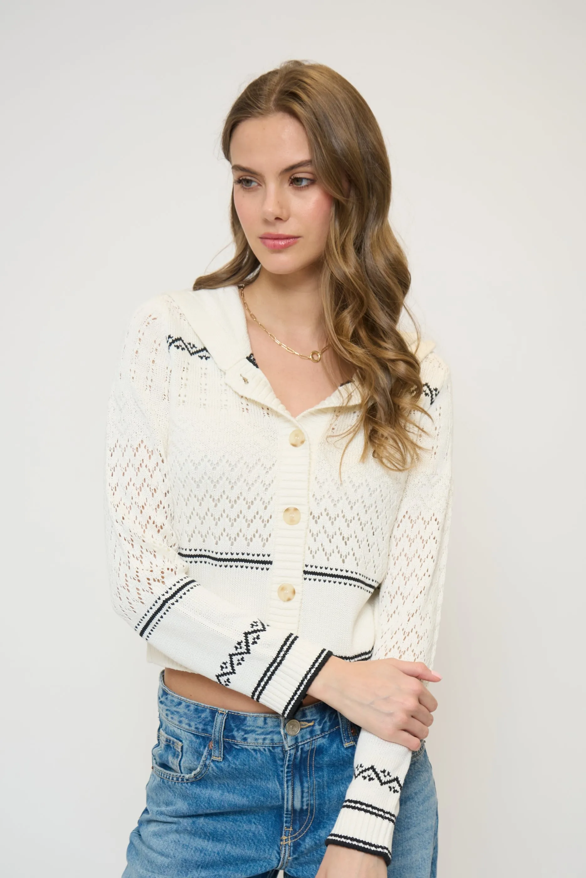 North Nautical Hooded Cardi sold by Central Park West