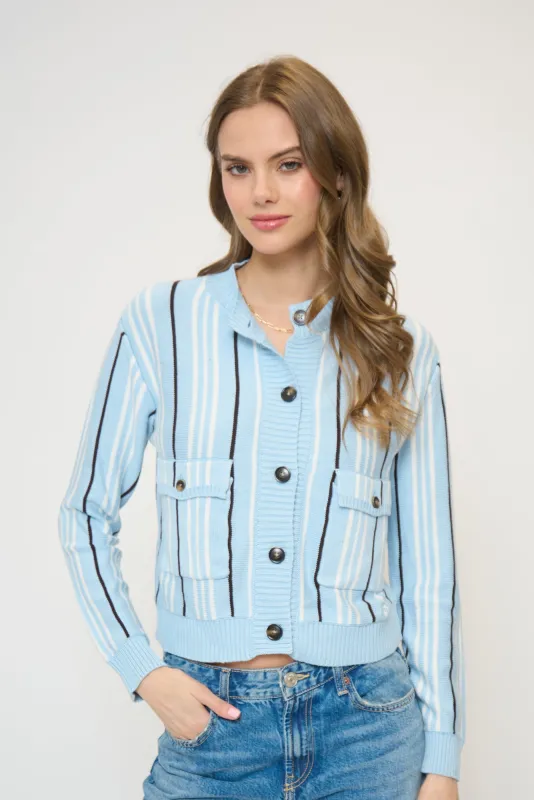 Alba Vertical Stripe Sweater sold by Central Park West