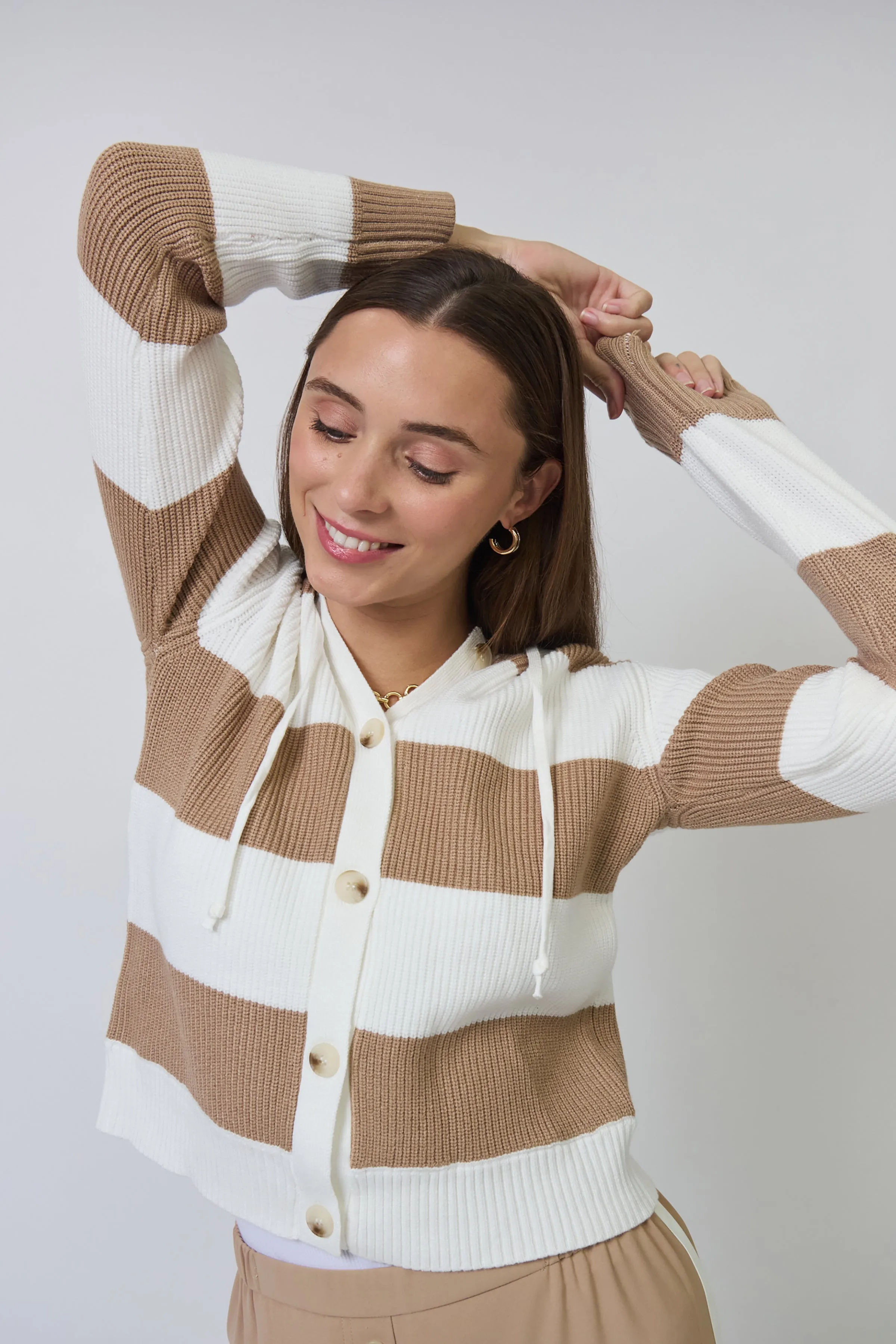 Chloe Hooded Rugby Cardigan sold by Central Park West product image thumbnail 3