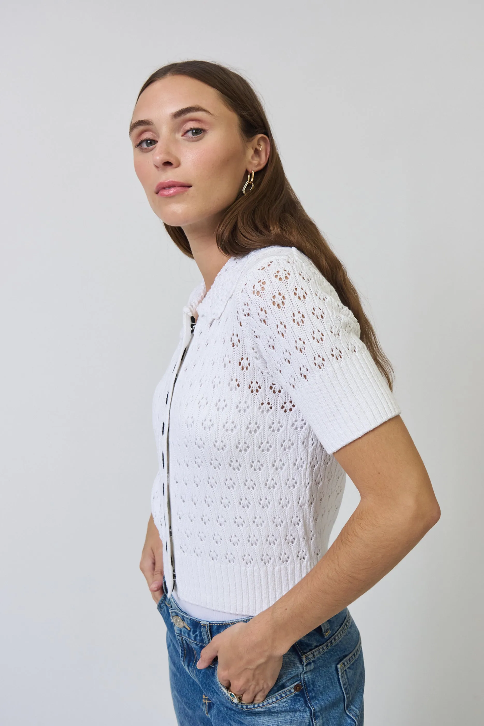 Charli Eyelet Stitch Top sold by Central Park West product image thumbnail 2