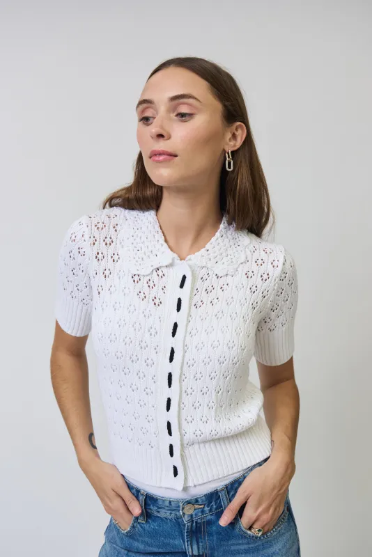 Charli Eyelet Stitch Top made by Central Park West
