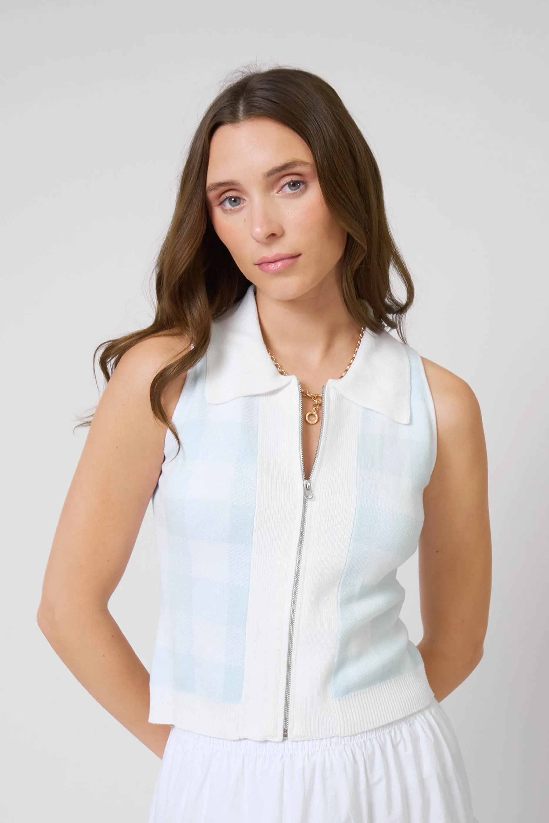 Laurel Zip Up Polo sold by Central Park West