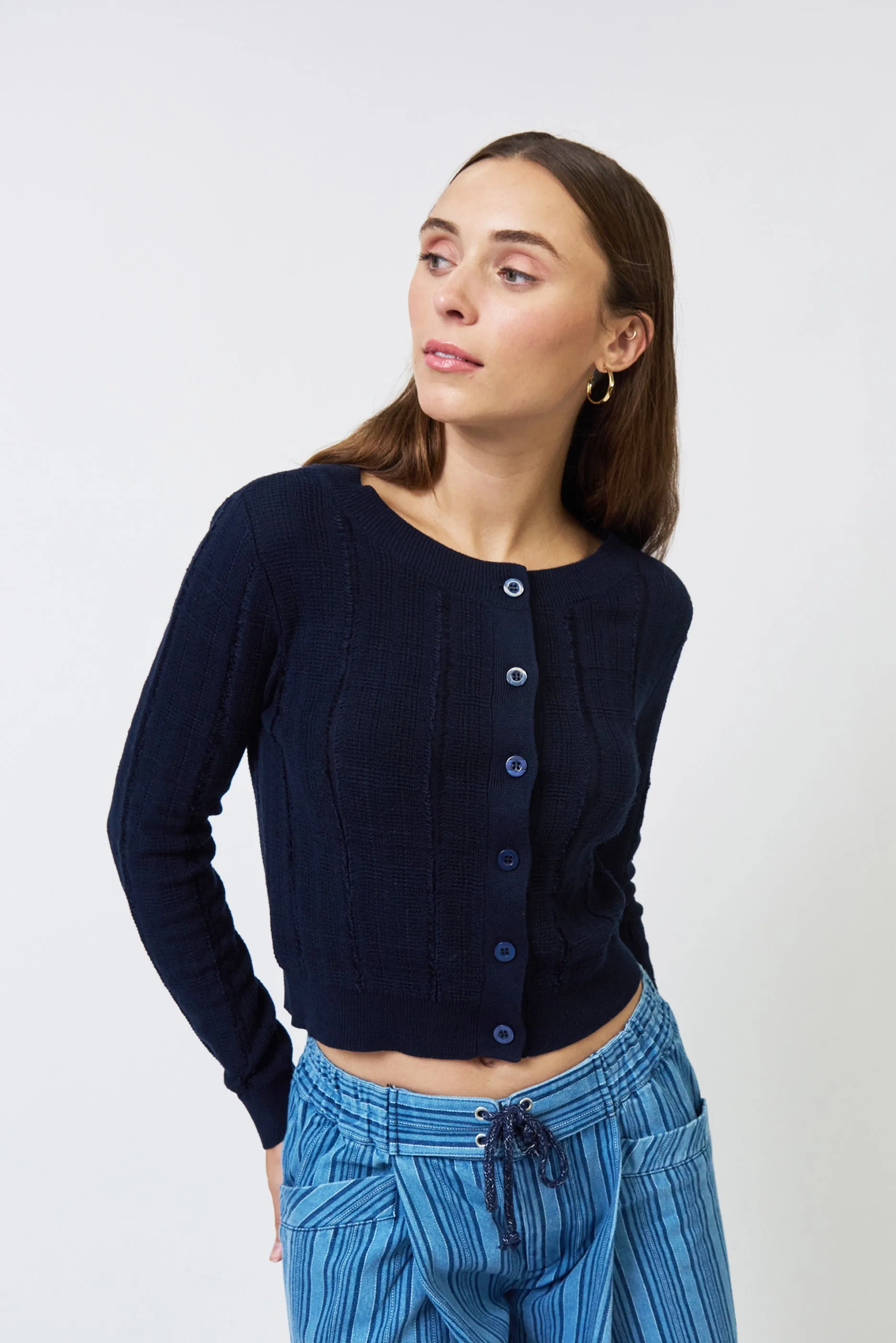 Clover Novelty Stitch Cardigan sold by Central Park West product image thumbnail 4