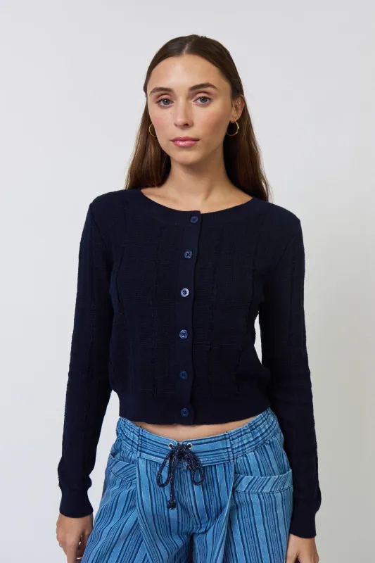 Clover Novelty Stitch Cardigan made by Central Park West