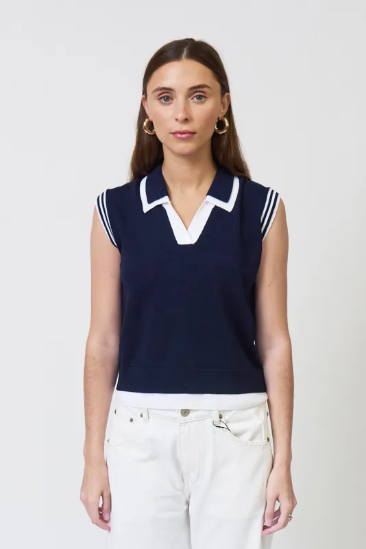 Brooklyn Sheer Double Layer Twofer Polo made by Central Park West