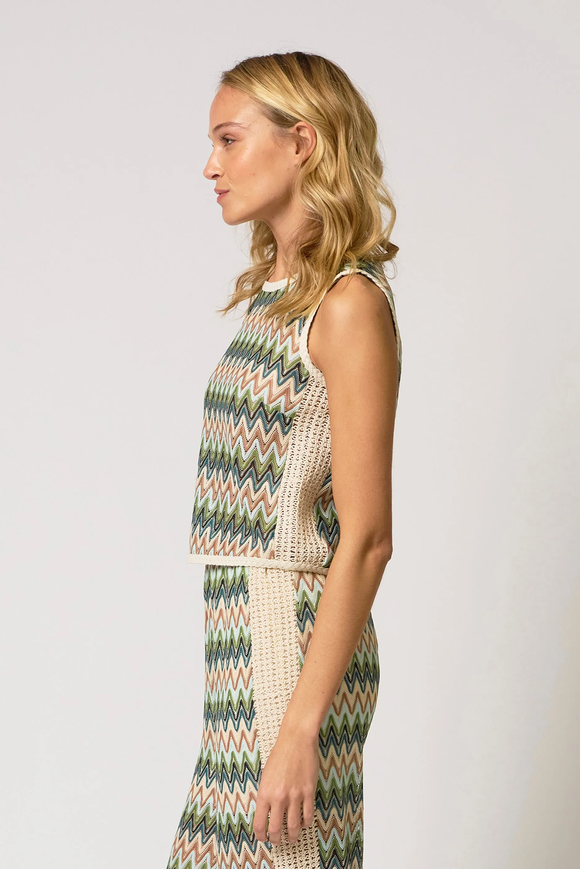 Celine Rainbow Crochet Button Back Shell sold by Central Park West product image thumbnail 2