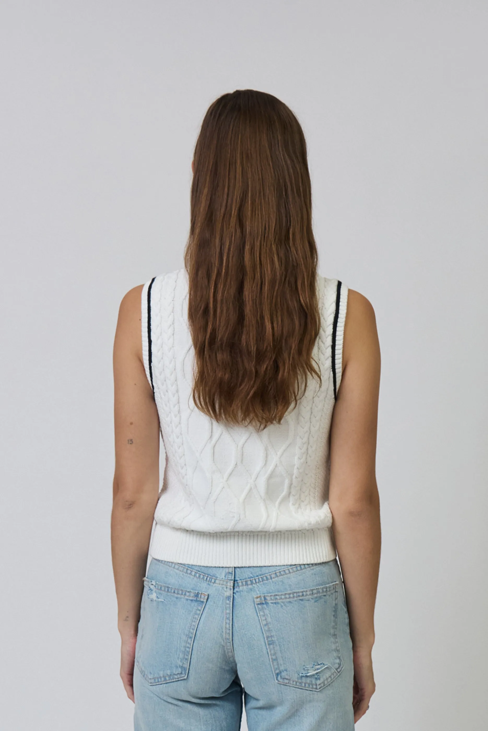 Jaden Embroidered Cable Shell sold by Central Park West product image thumbnail 4