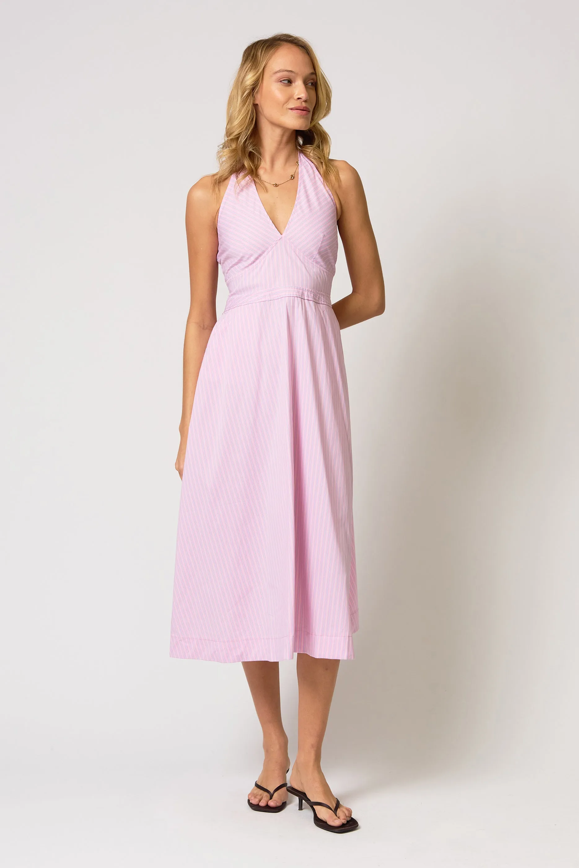 Ora Poplin Stripe Halter Dress sold by Central Park West product image thumbnail 2
