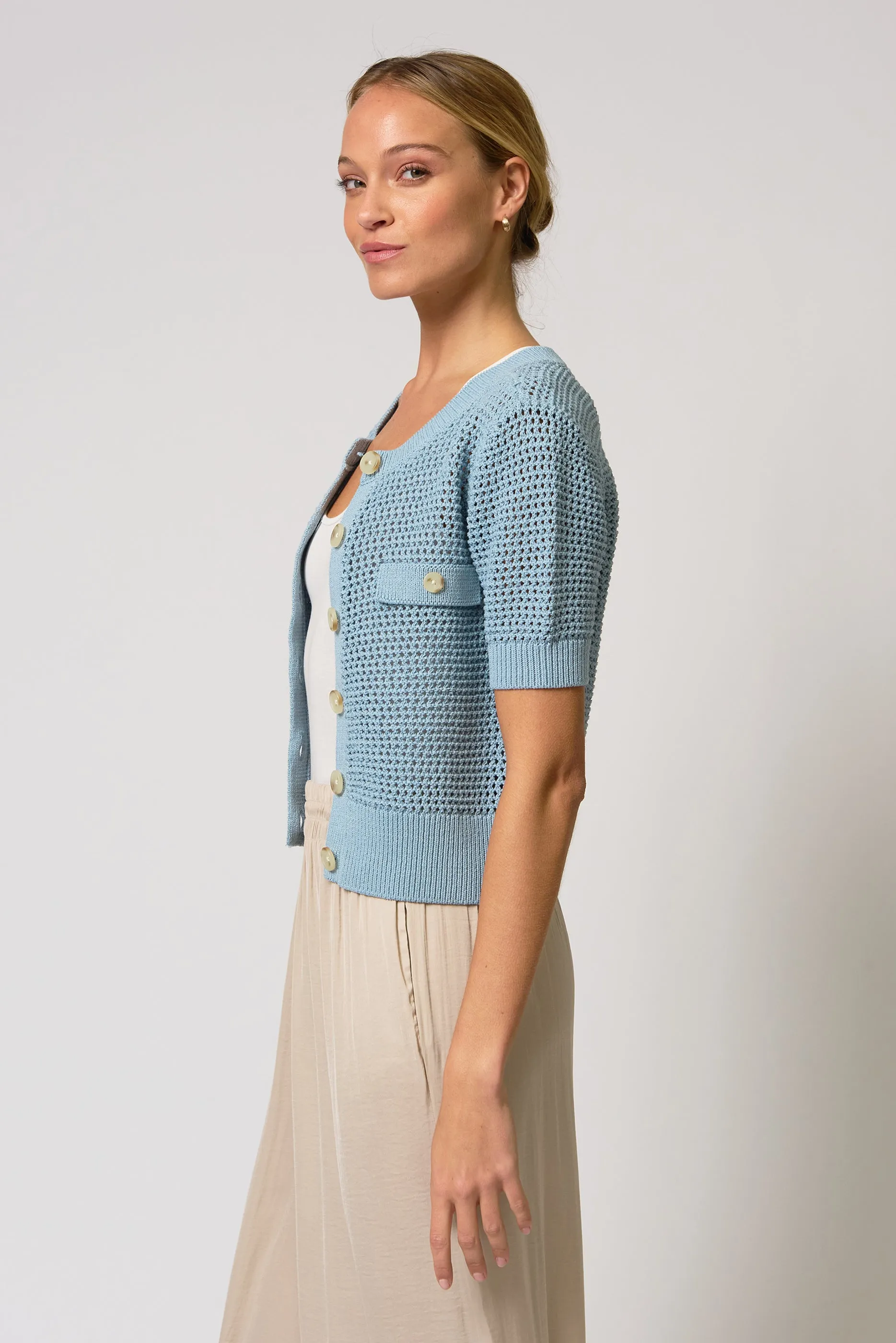 Iris Tape Yarn Cardi sold by Central Park West product image thumbnail 3