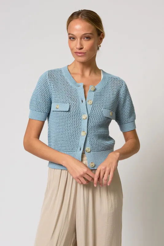 Iris Tape Yarn Cardi made by Central Park West