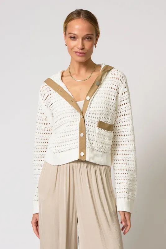 Avery Mixed Media Hooded Cardi made by Central Park West