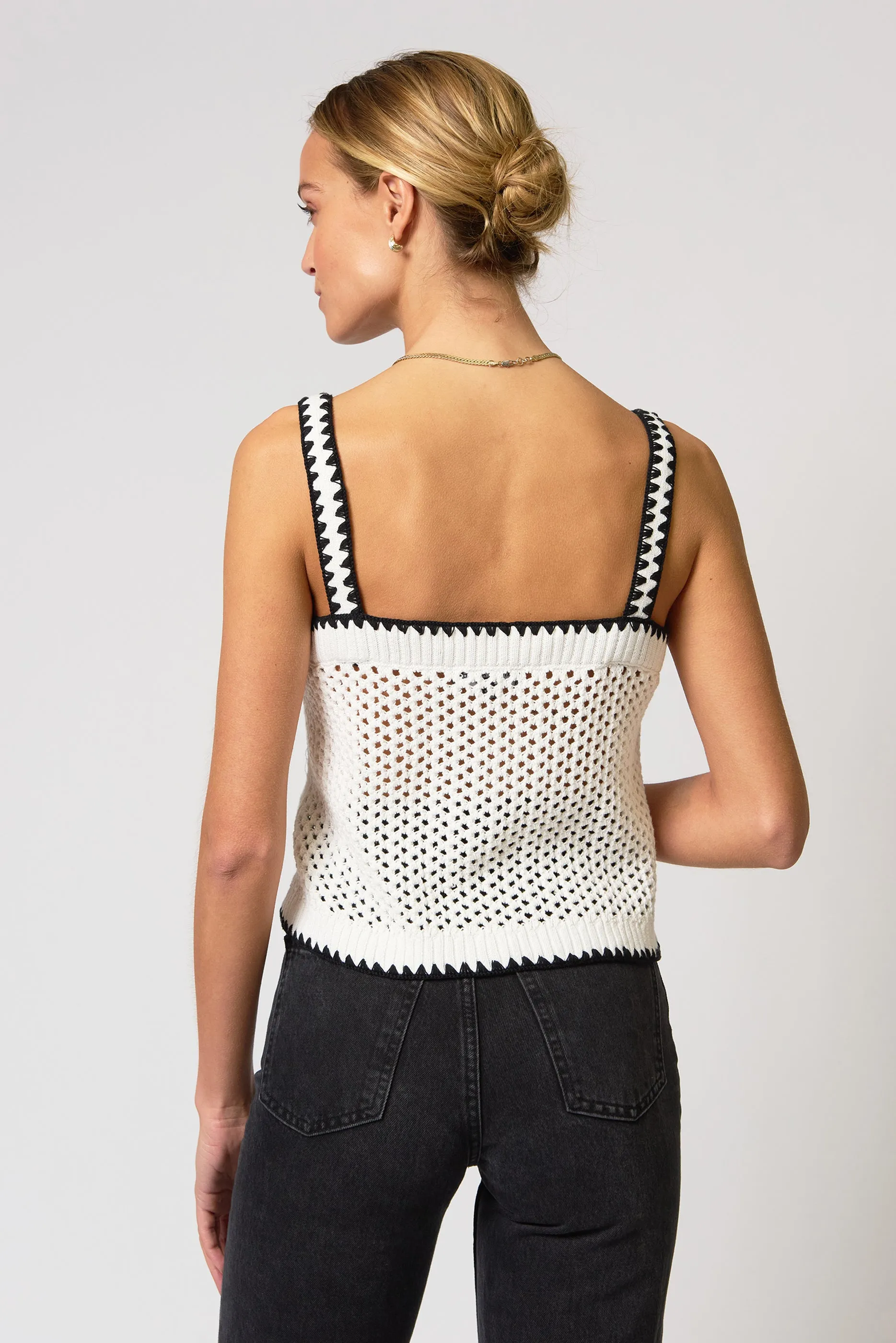 Noa Crochet Button Tank sold by Central Park West product image thumbnail 3