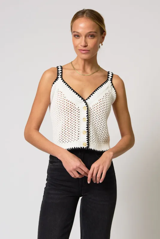 Noa Crochet Button Tank made by Central Park West