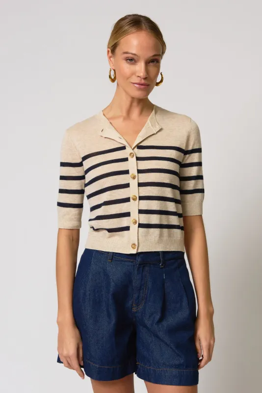 Marlon Striped Sheer Cardigan made by Central Park West