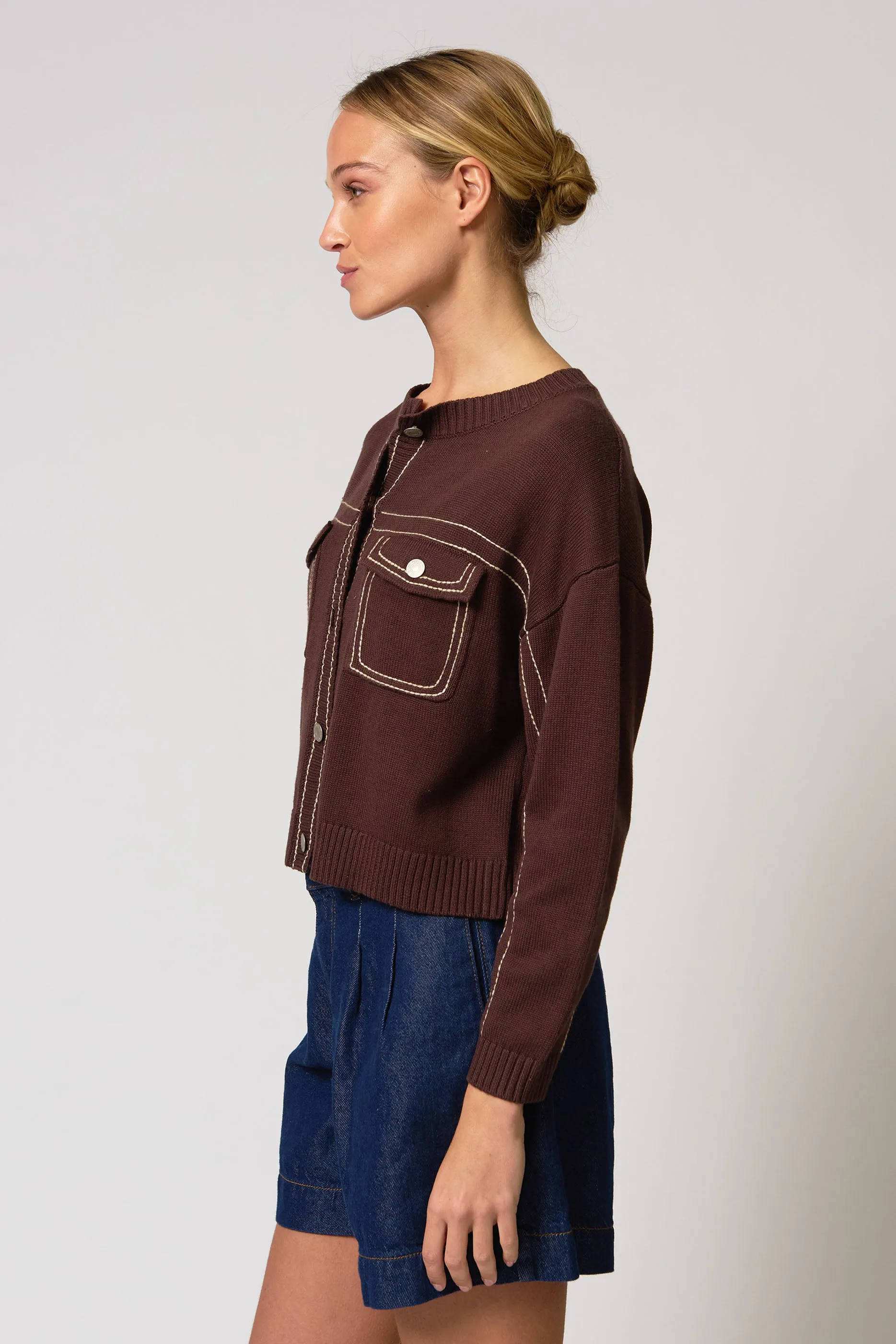 Dean Topstitch Sweater sold by Central Park West product image thumbnail 3