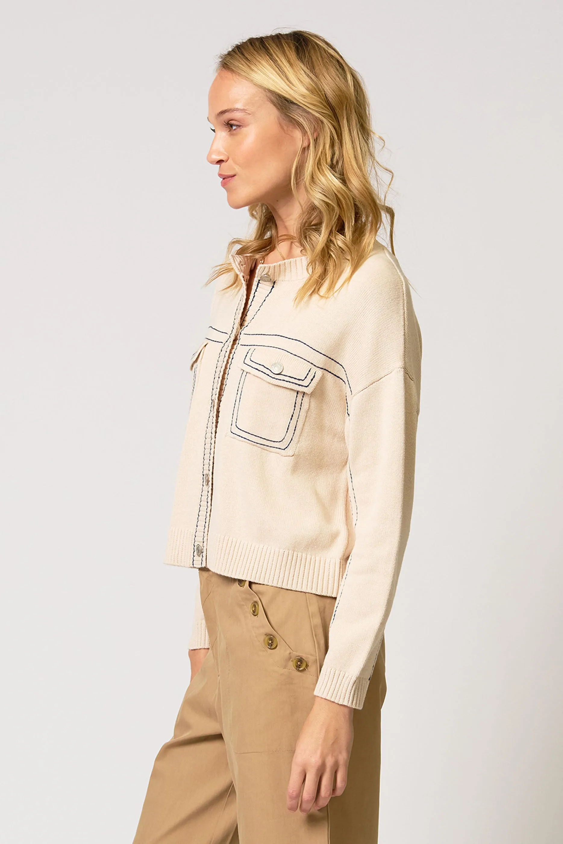 Dean Topstitch Sweater sold by Central Park West product image thumbnail 4