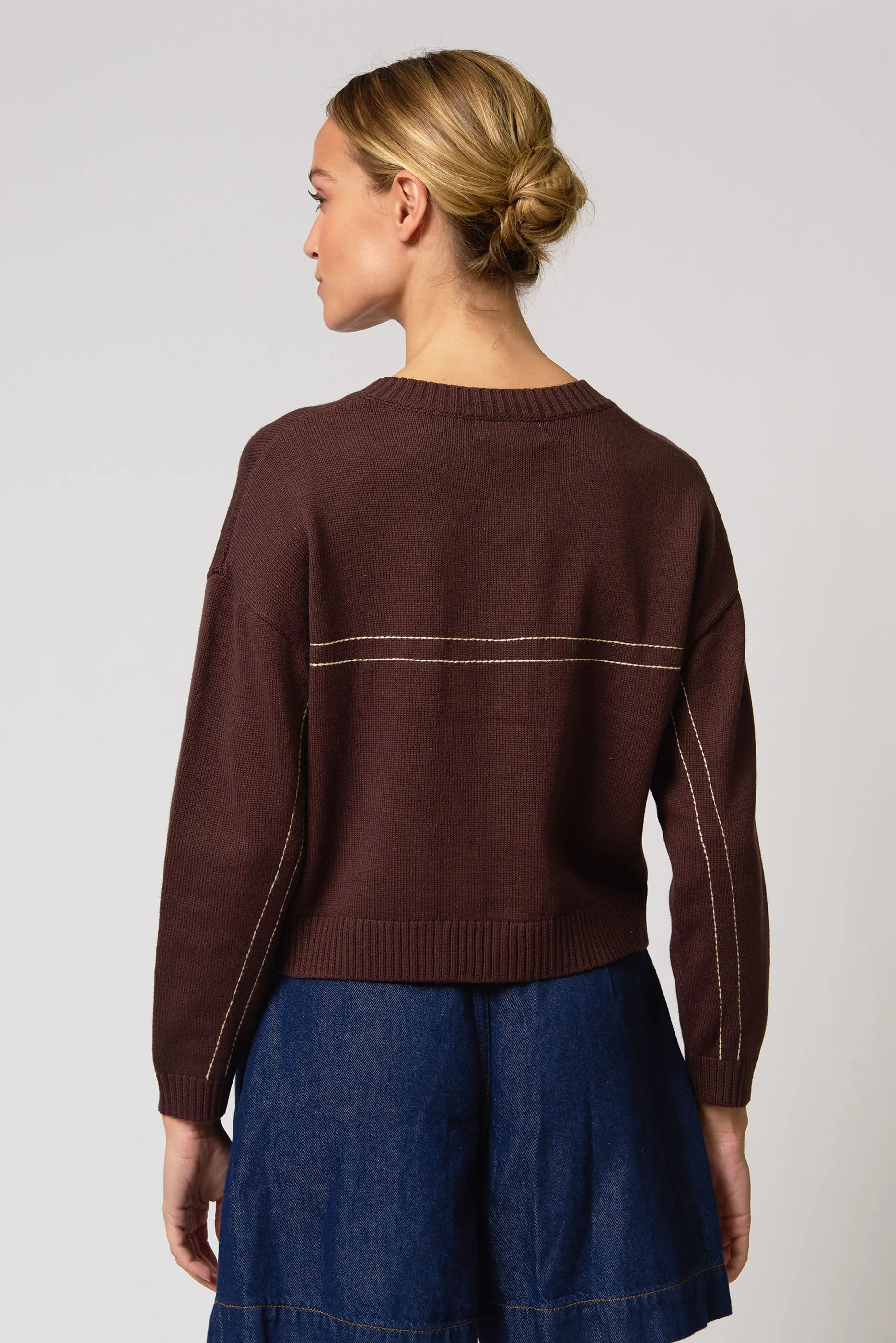 Dean Topstitch Sweater sold by Central Park West product image thumbnail 5