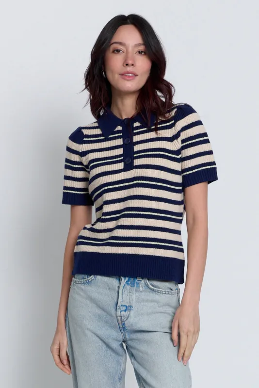 Birch Striped Puff Sleeve Sweater made by Central Park West