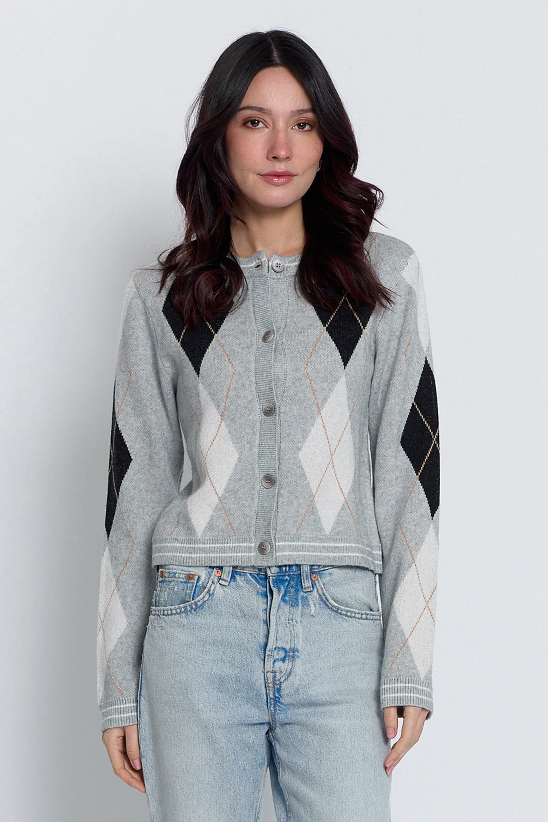 Astrid Argyle Cardigan sold by Central Park West