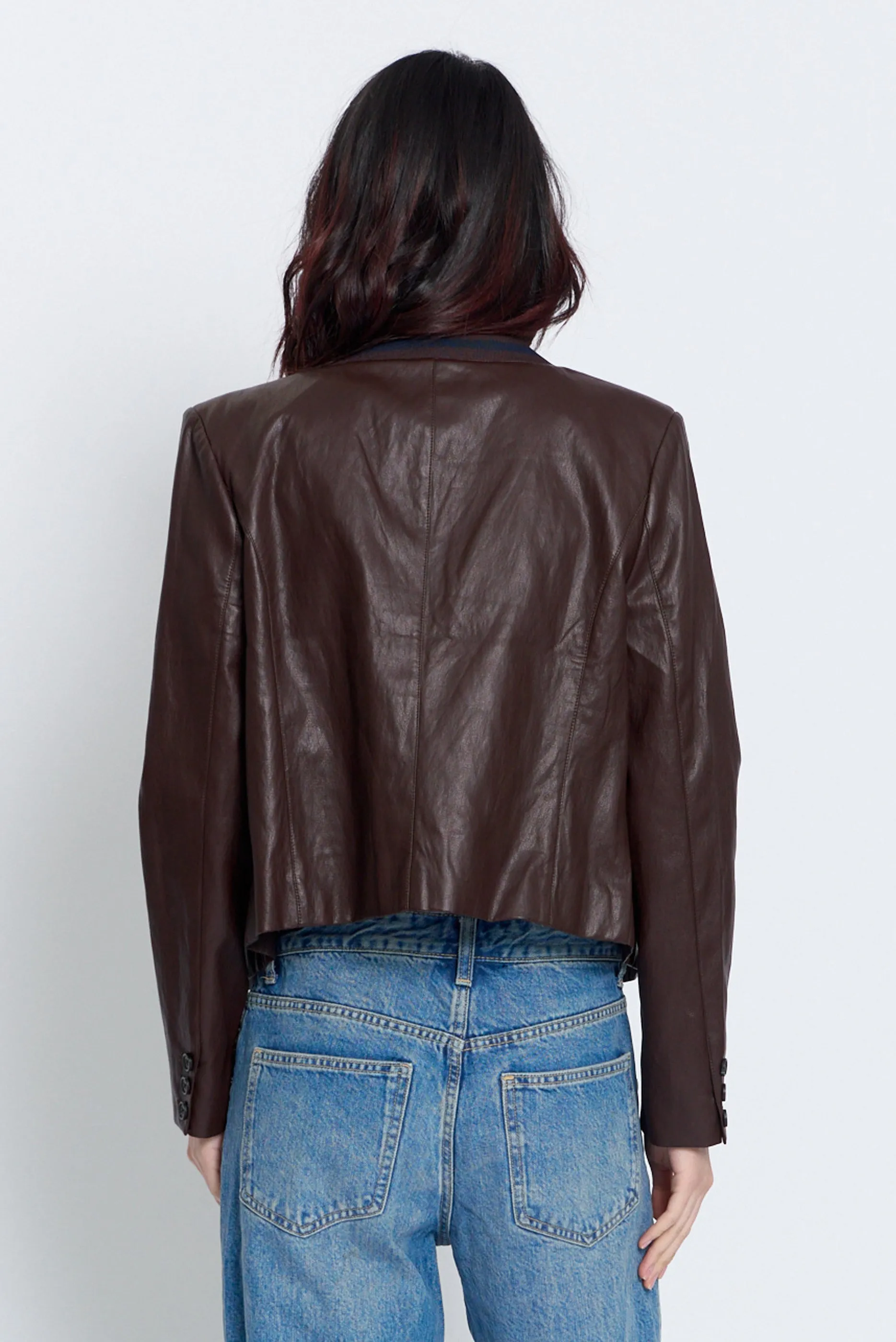 Hazel Ribbed Trim Vegan Jacket sold by Central Park West product image thumbnail 2