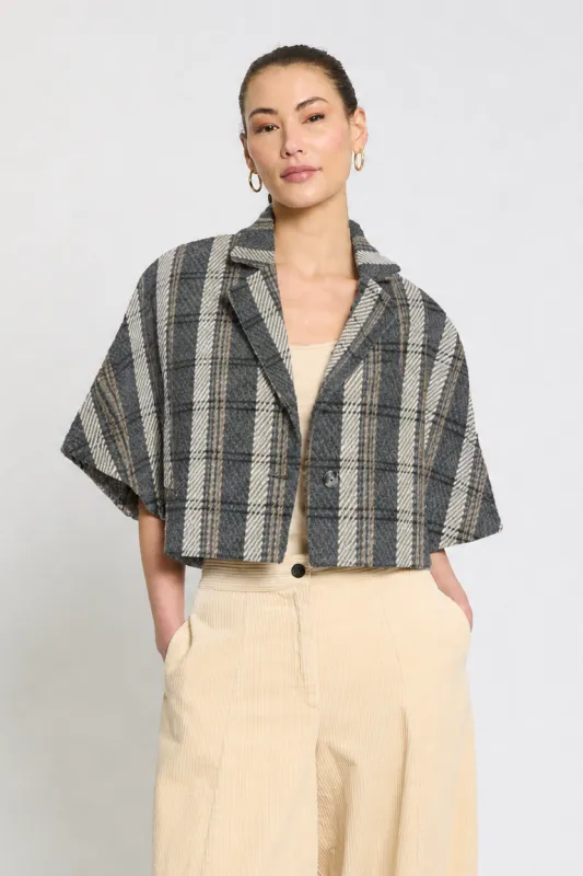 Lyla Short Sleeve Cape Jacket made by Central Park West