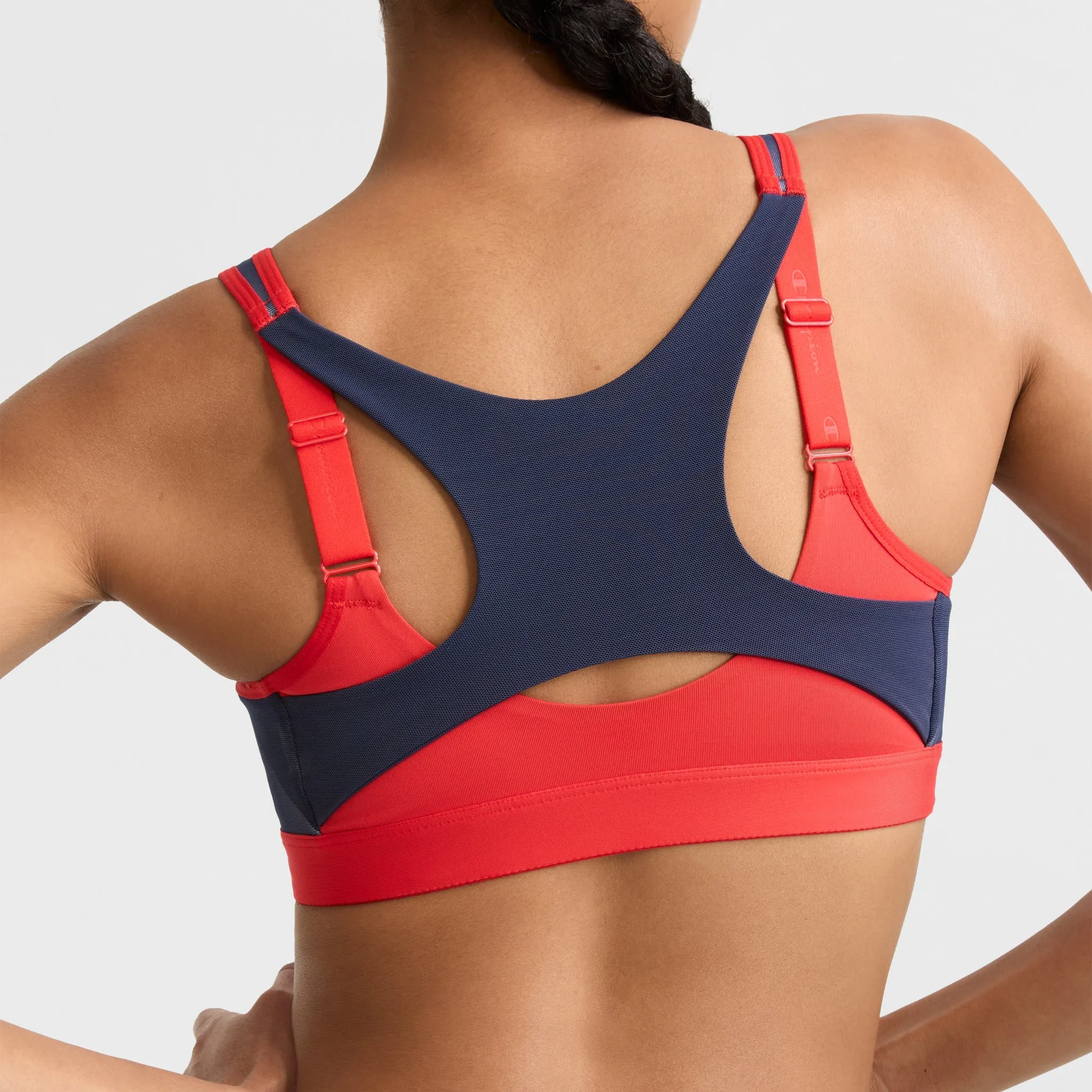 Motion Control Zip Sports Bra, Wirefree, Script Logo sold by Champion product image thumbnail 4