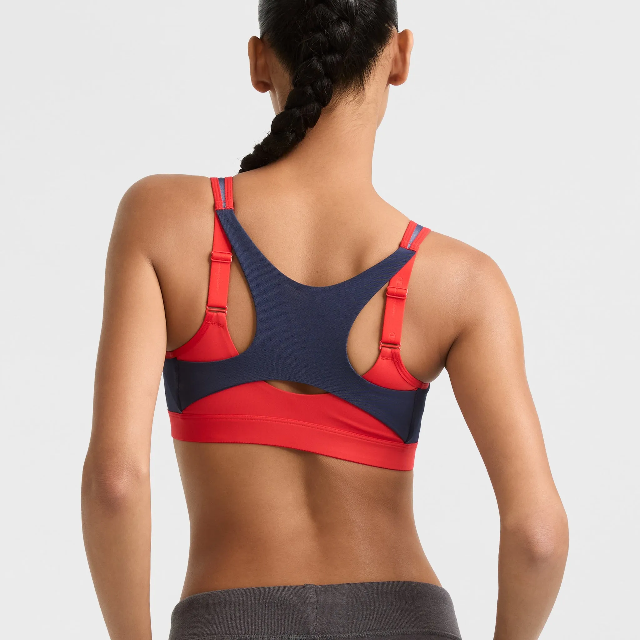 Motion Control Zip Sports Bra, Wirefree, Script Logo sold by Champion product image thumbnail 2