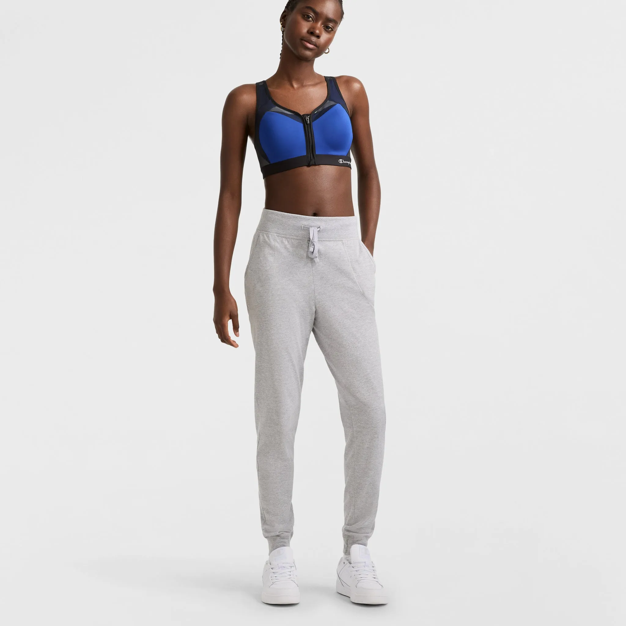 Motion Control Zip Sports Bra, Wirefree, Script Logo sold by Champion product image thumbnail 5