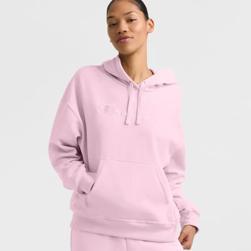 Powerblend Hoodie, Relaxed, Full Embroidered Script Logo sold by Champion