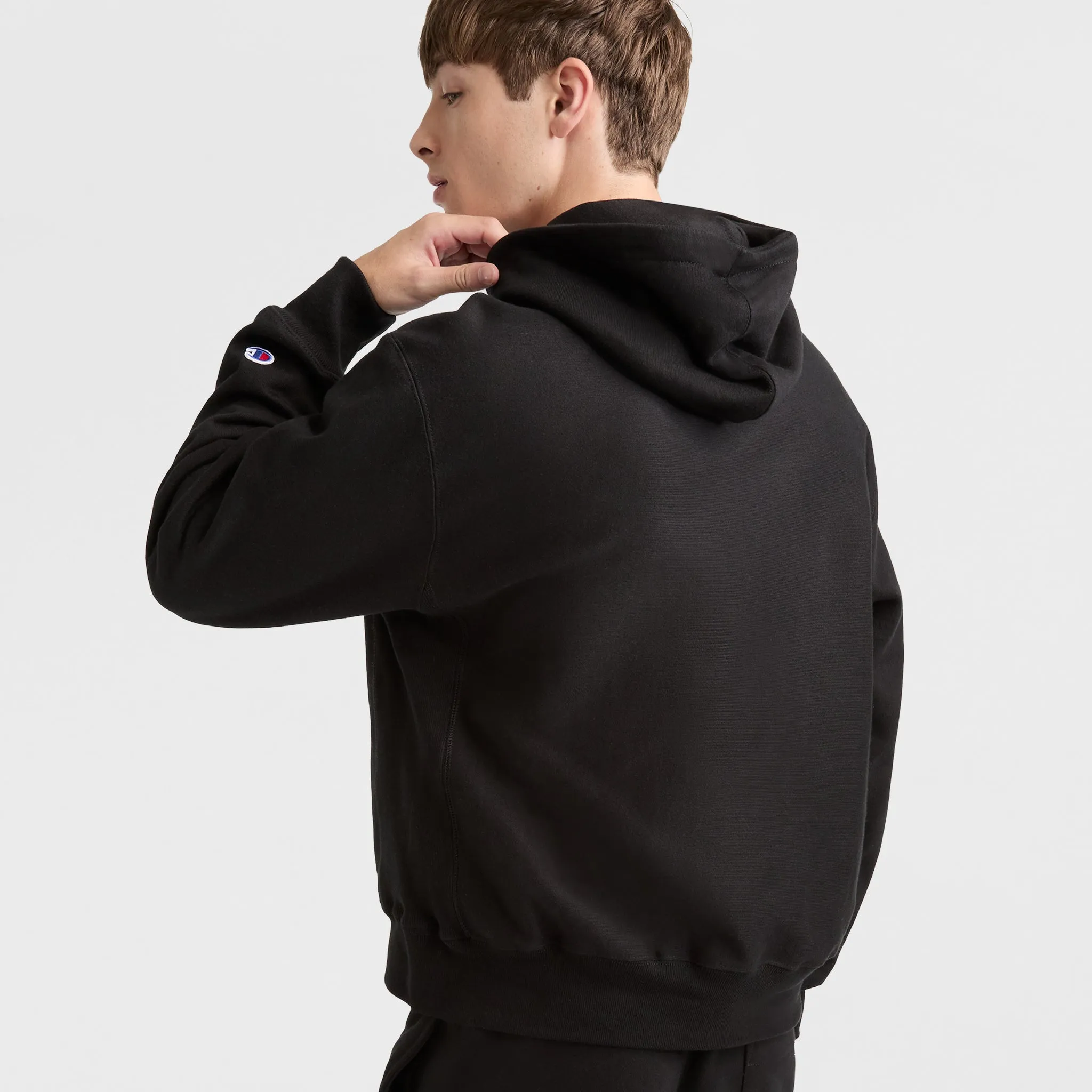 Reverse Weave Hoodie, White Vintage Script Logo sold by Champion product image thumbnail 2