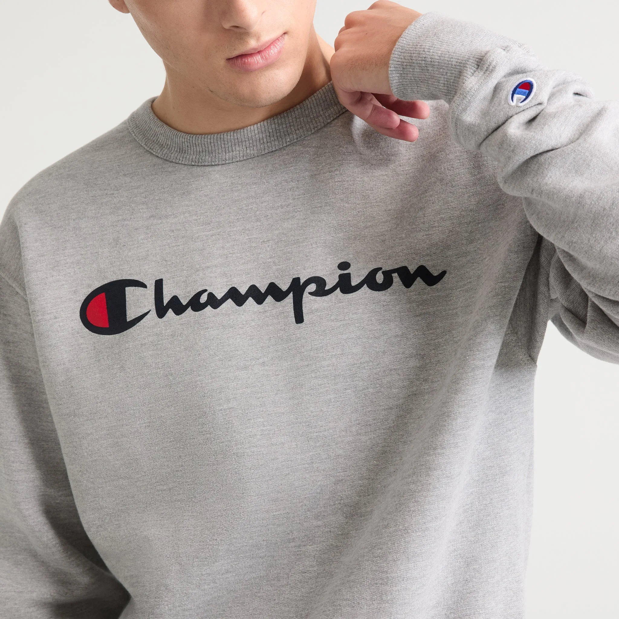 Powerblend Crewneck Sweatshirt, Classic Script Logo sold by Champion product image thumbnail 3
