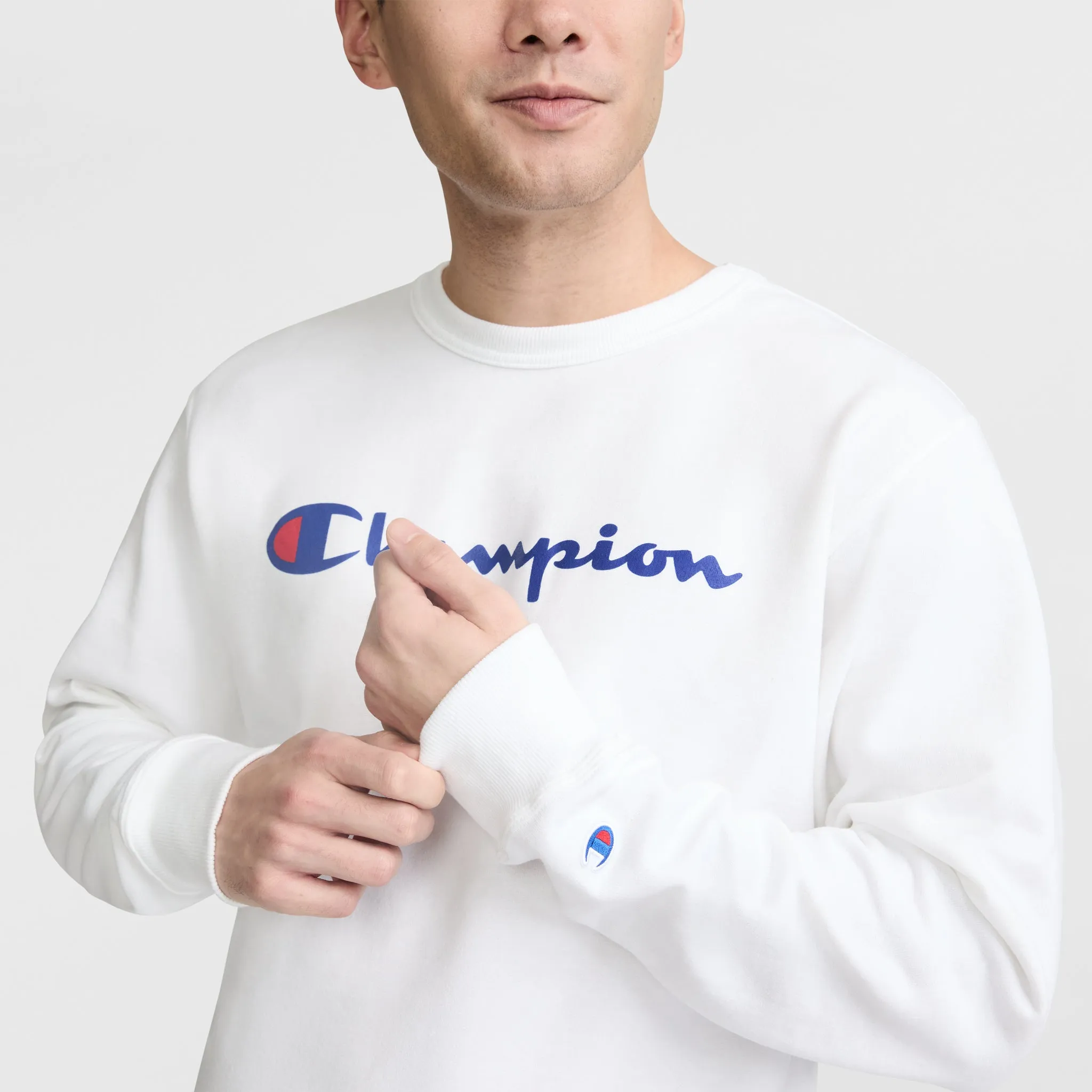 Powerblend Crewneck Sweatshirt, Classic Script Logo sold by Champion product image thumbnail 3