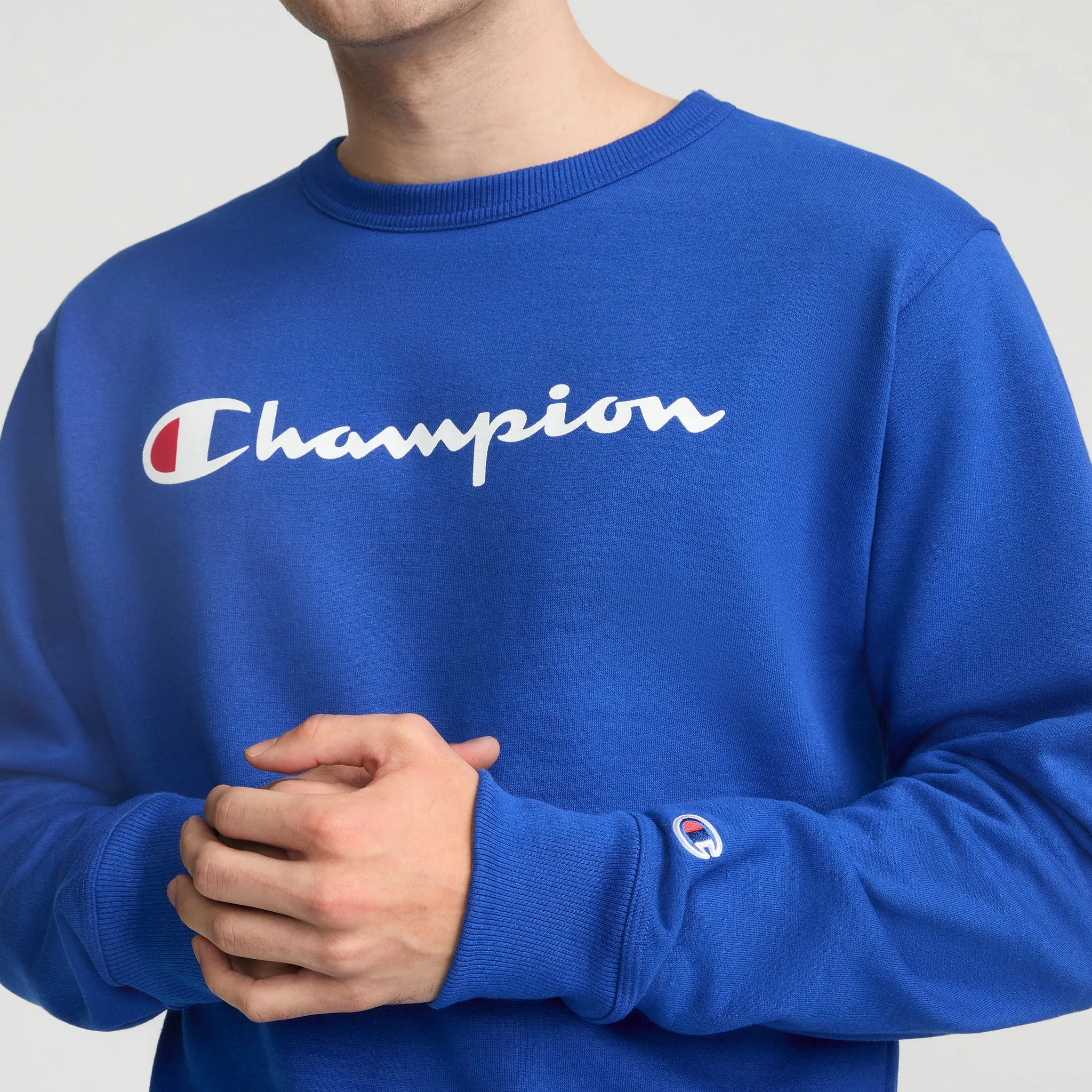 Powerblend Crewneck Sweatshirt, Classic Script Logo sold by Champion product image thumbnail 3