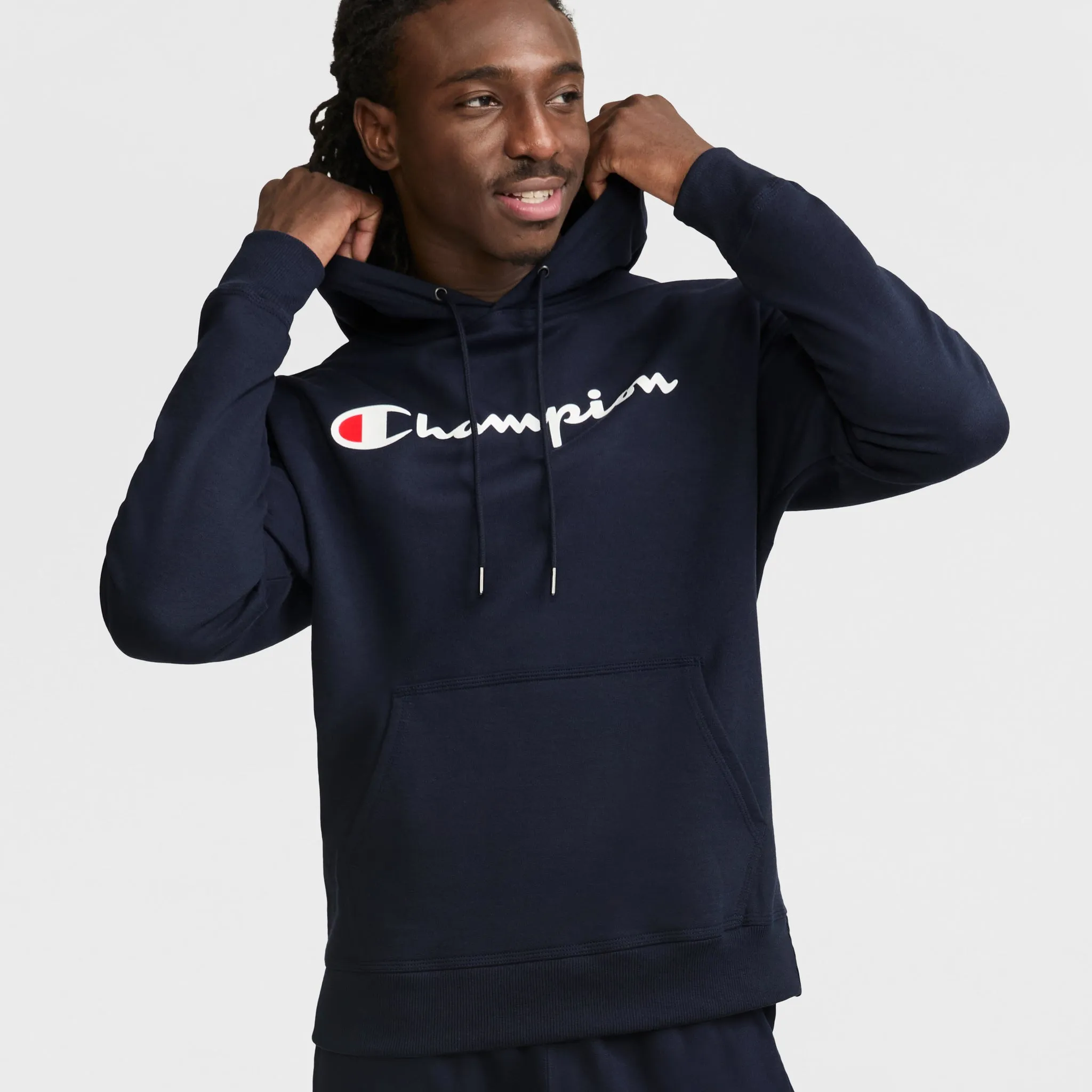 Powerblend Hoodie, Full Script Logo sold by Champion
