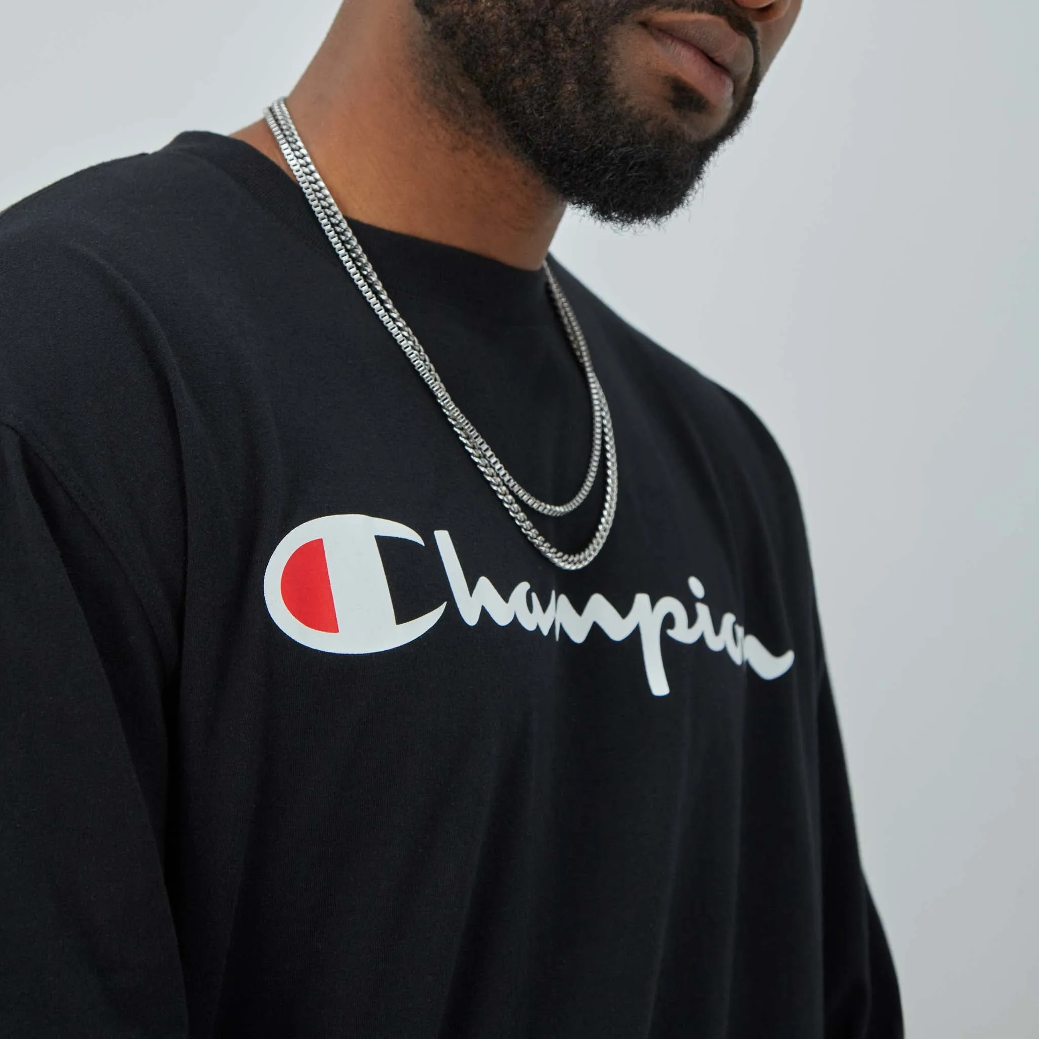 Classic Graphic Long-Sleeve T-Shirt, Script Logo - Big & Tall sold by Champion product image thumbnail 4