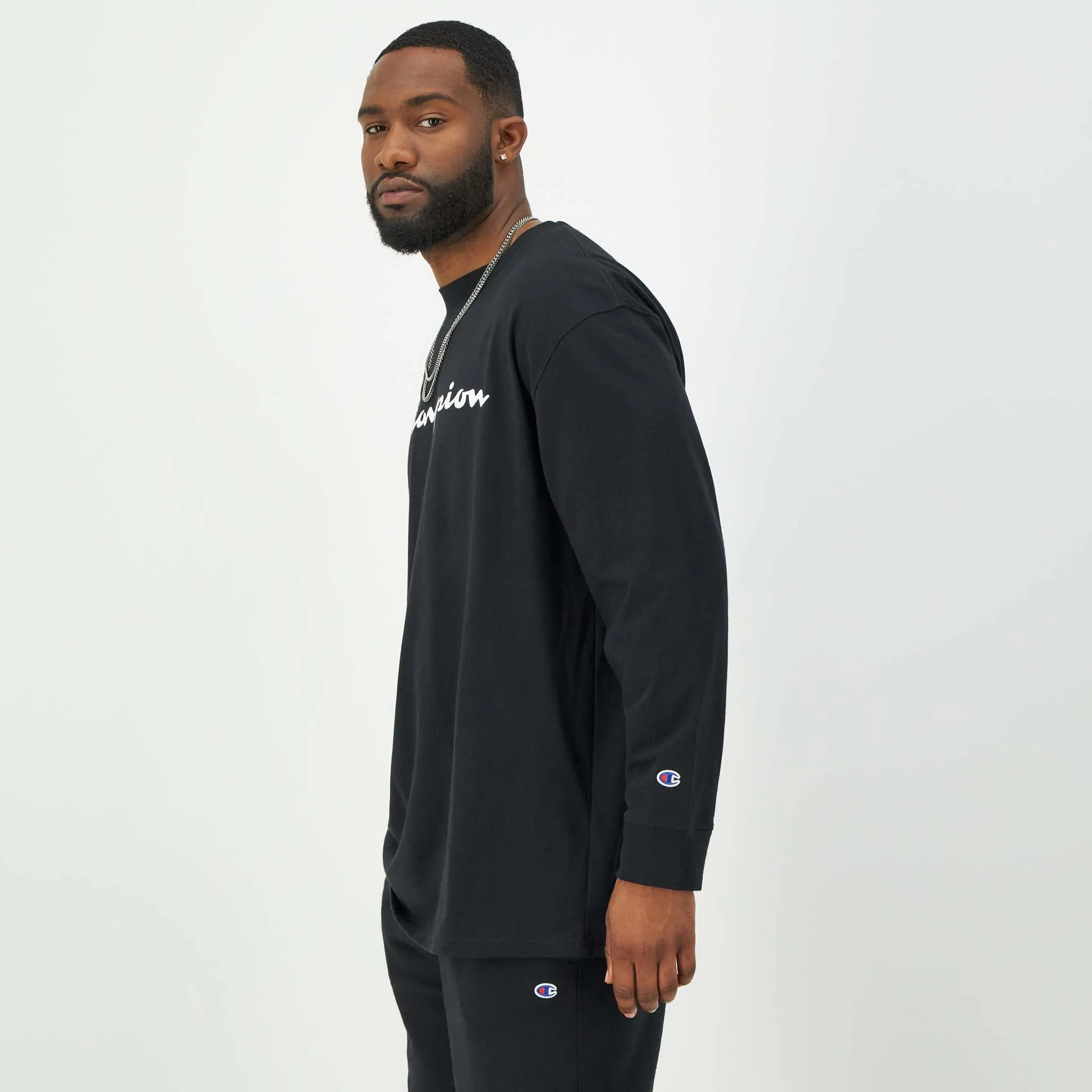 Classic Graphic Long-Sleeve T-Shirt, Script Logo - Big & Tall sold by Champion product image thumbnail 2