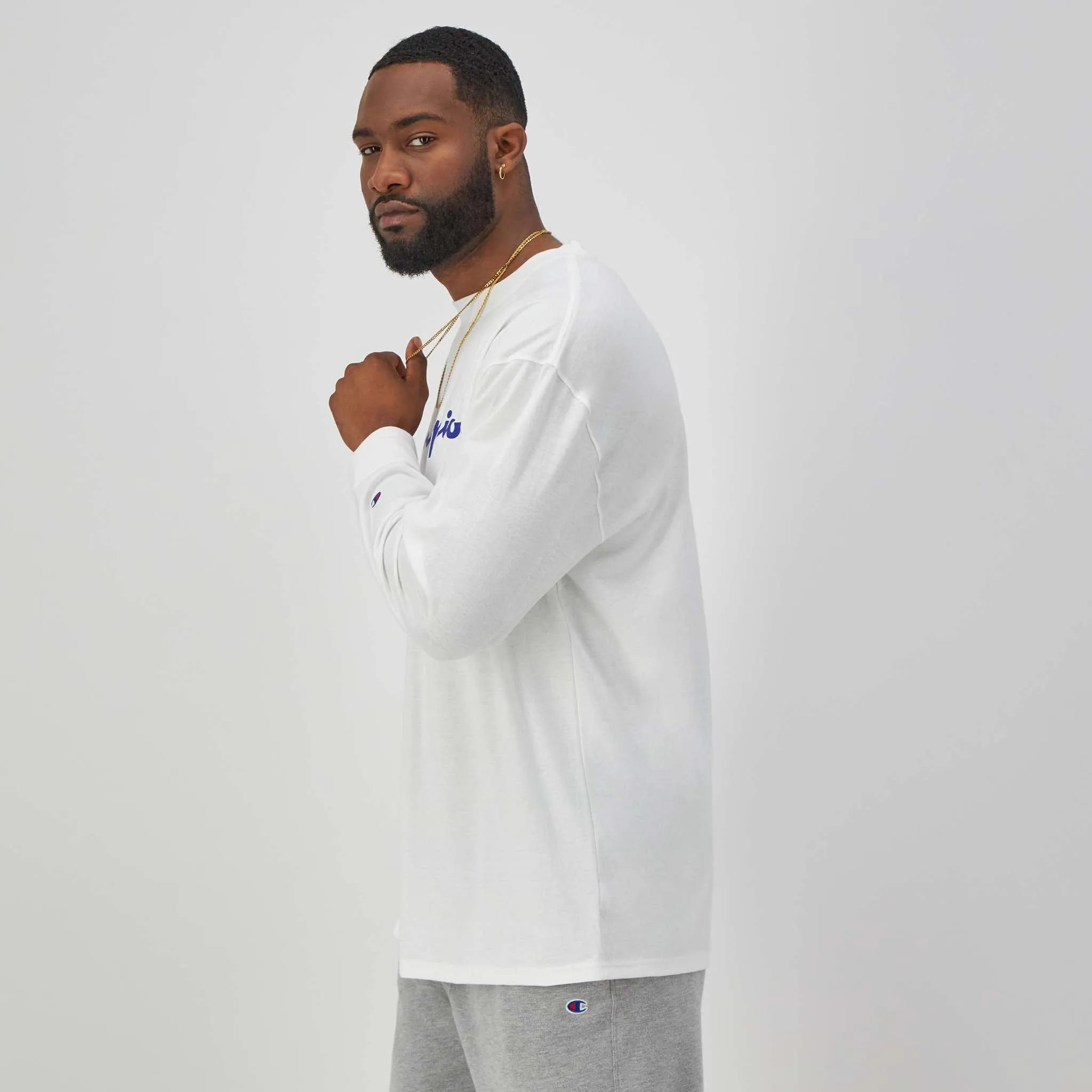 Classic Graphic Long-Sleeve T-Shirt, Script Logo - Big & Tall sold by Champion product image thumbnail 2