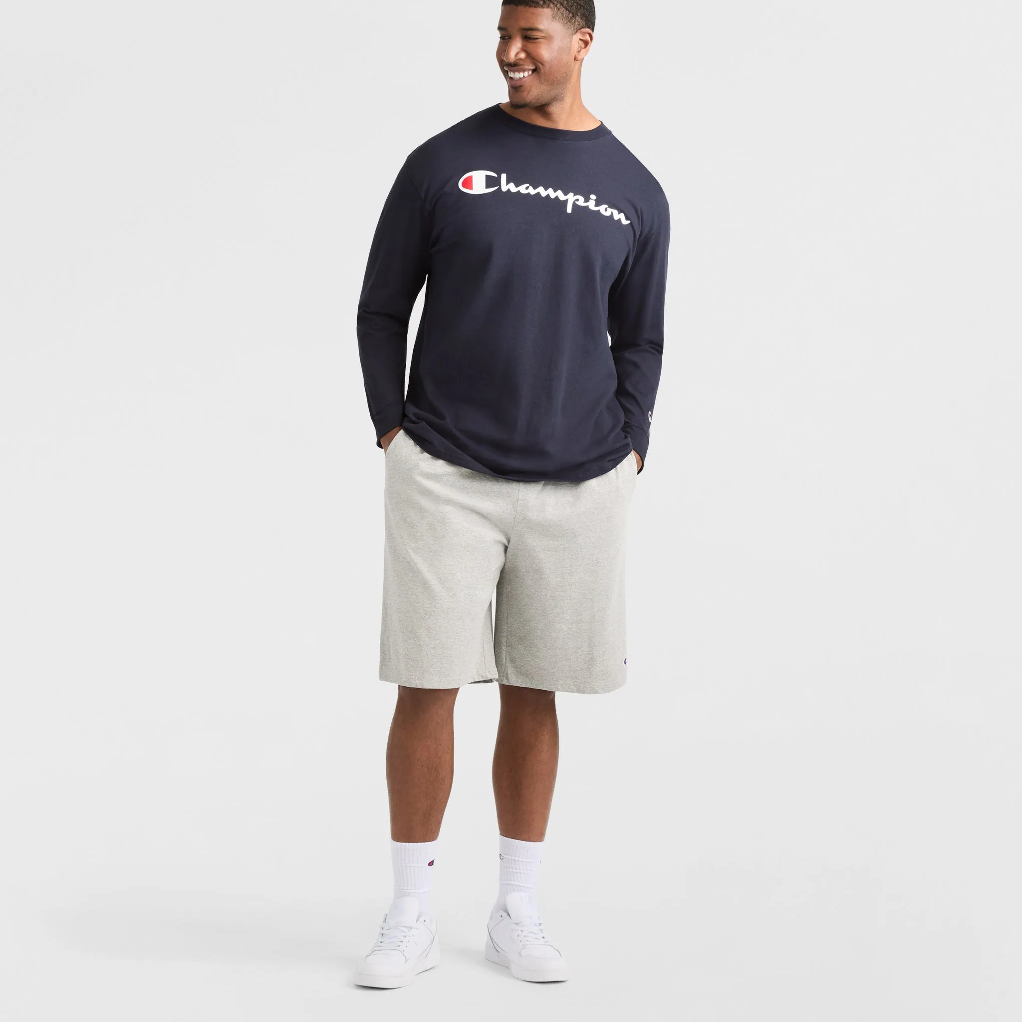 Classic Graphic Long-Sleeve T-Shirt, Script Logo - Big & Tall sold by Champion product image thumbnail 4